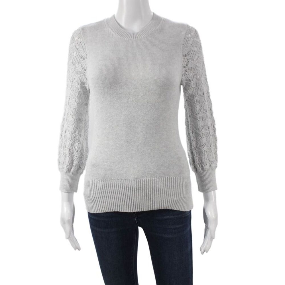 Cotton By Autumn Cashmere Womens Pullover Gray Crewneck Longsleeve Size XS
